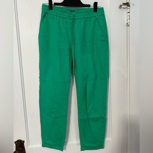 J. Crew Factory Linen-Cotton Blend Drawstring Pant Vintage Kelly (4)
